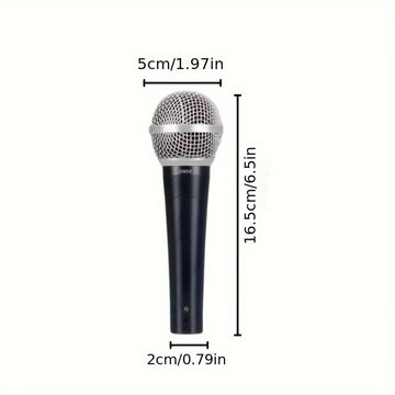 Microfono Profesional SM58 con Captación Direccional en Forma de Corazón - Reducción de Ruido, Construcción Robusta, Compatible con Sistemas PA/Mezcladores - para Actuaciones En Vivo, Grabaciones, Podcasts, Conferencias - Alimentado por DC (36V) - Sin Pi