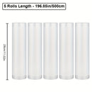 5-Pack 5.0 metros Bolsas de sellado al vacío sin BPA, Material PE+PA, Uso único, Compatible con la mayoría de los selladores para almacenamiento de alimentos, conservación de frescura, cocción a baja temperatura, preparación de comidas, compra en mayor -