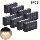 6/8 piezas, luz solar para pared exterior con 10 LED, espejo convexo, iluminación exterior, luz decorativa para pared, luz LED para paisajismo, ideal para exteriores, patio, villa, cerca, terraza, jardín