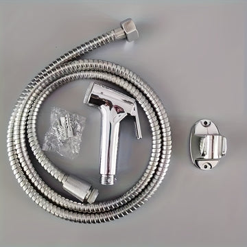 Kit de ducha portátil de alta presión para 30 hogares | Pistola de limpieza de baño y inodoro con manguera y soporte de pared | Boquilla de limpieza automática para ducha, mascotas y pañales | Potente chorro para el cuidado del baño de mujeres | Diseño d