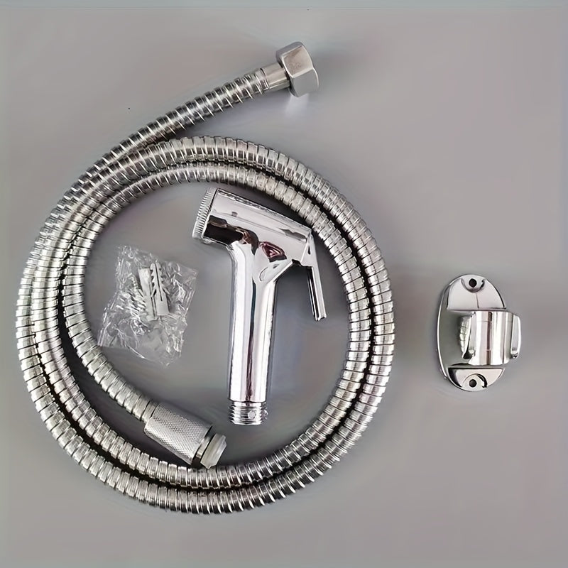 Kit de ducha portátil de alta presión para 30 hogares | Pistola de limpieza de baño y inodoro con manguera y soporte de pared | Boquilla de limpieza automática para ducha, mascotas y pañales | Potente chorro para el cuidado del baño de mujeres | Diseño d