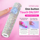 Mini Lámpara Portátil de Secado de Uñas con LED UV - Recargable por USB, Luz para Curar Esmalte en Gel y Pegamento Adhesivo de Secado Rápido con Diseño de Estrás Brillante para Manicura y Pedicura