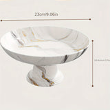 Bandeja Elegante de Mármol - Veinado Blanco y Dorado, Diseño con Patas Elevadas Estables, Bandeja de Plástico PP Duradera para Hogar, Bodas, Fiestas, Decoración de Mesa - Organizador Central Decorativo, Accesorio para Mesas, Antideslizante