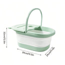 1 pieza de bañera de pies plegable con masajeador incorporado - Gran piscina de relajación para remojar, no necesita electricidad, diseño portátil para uso en el baño del hogar y spa, accesorio de autocuidado, tapa interior naranja, tapa acolchada suave