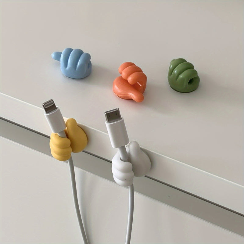 Organizador de Cables con Patrón de Pulgar de 5 Piezas - Fácil Instalación, No Requiere Taladrar, Perfecto para Electrodomésticos de Cocina y Accesorios de Dormitorio