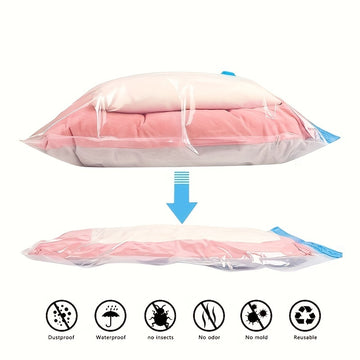 3/9 Conjuntos mejorados con bolsas de almacenamiento al vacío engrosadas, 3 tamaños de bolsas de mano que ahorran espacio para bolsas de almacenamiento de compresión plegables, utilizadas para chaquetas de plumas, edredones y mantas, bolsas de envasado a