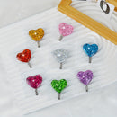 5 Piezas, Ganchos Adhesivos Con Diseño De Corazón Con Lentejuelas Brillantes, Sin Necesidad De Taladrar, Acero Inoxidable, Perchas De Pared De Gran Capacidad De Carga, Decoración Contemporánea Para Baño, Dormitorio, Entrada