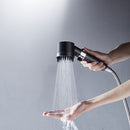 Cabezal de Ducha con 4 Modos | Pulverizador de Ducha de Mano con Masajeador de Cuero Cabelludo | Cabezal de Ducha Desmontable | Suaviza el Agua Dura | Diseño de Pistola de Rociado Instantáneo Q