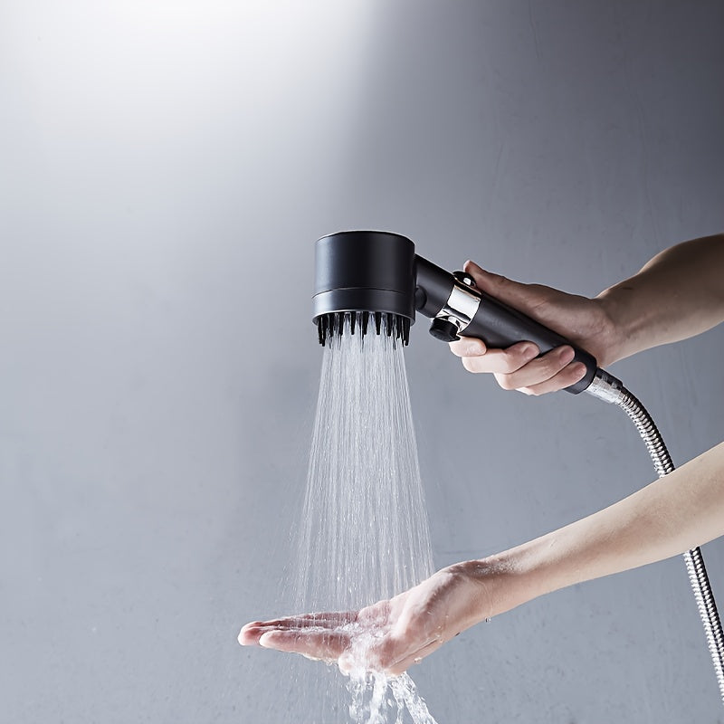 Cabezal de Ducha con 4 Modos | Pulverizador de Ducha de Mano con Masajeador de Cuero Cabelludo | Cabezal de Ducha Desmontable | Suaviza el Agua Dura | Diseño de Pistola de Rociado Instantáneo Q