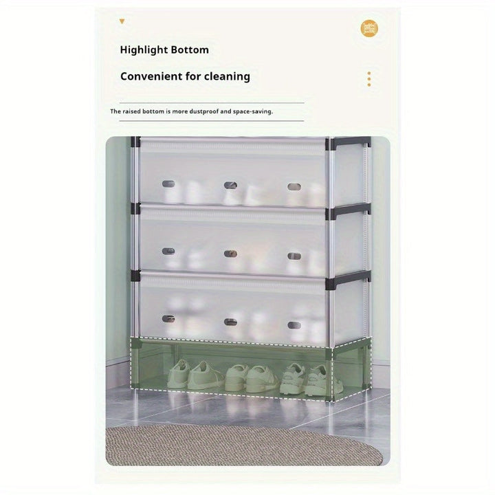 Estante de zapatos de metal de 4/7 niveles, estante de almacenamiento, material PP a prueba de polvo, duradero y ligero, estante de almacenamiento de gran capacidad, resistente y duradero, ahorrador de espacio para dormitorio y pasillo, cabina de zapatos
