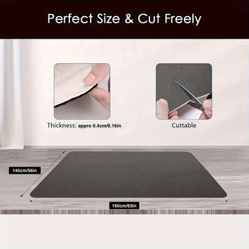 1pc Alfombra para silla de oficina, KOKOJO, para pisos de madera dura y cerámica, alfombra de silla giratoria para computadora, grande, antideslizante, hecha de poliéster, con escritorio bajo perfil de alfombra baja, para oficina en casa