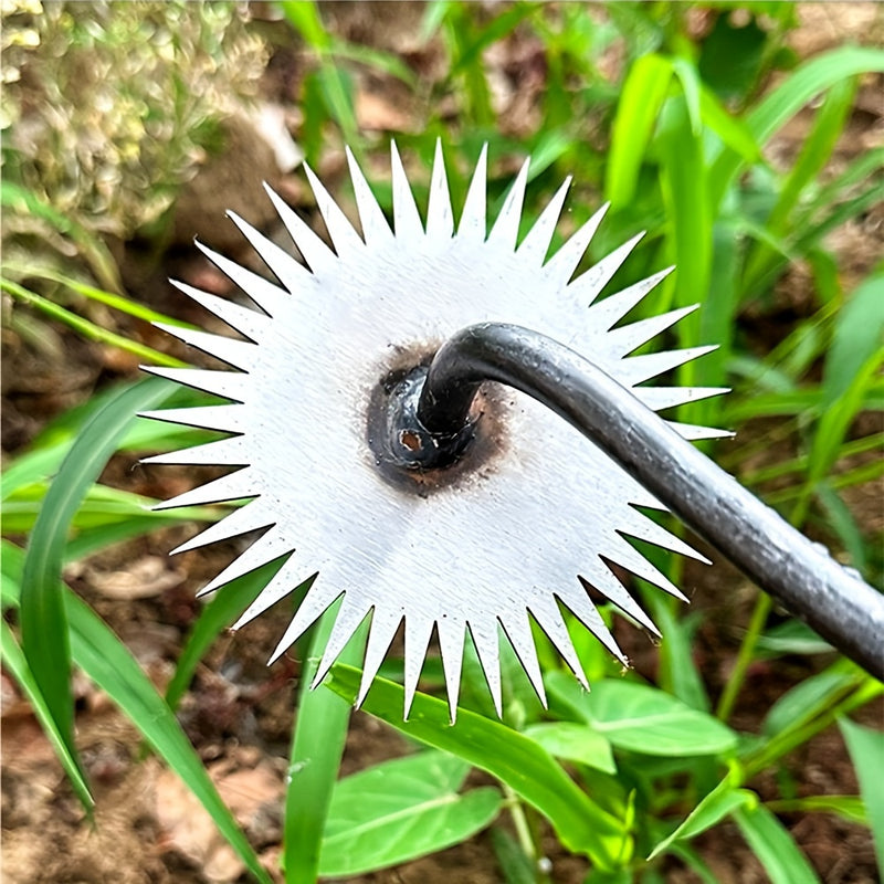 Desmalezadora Manual de Alta Resistencia con Cuchilla en Forma de Estrella Afilada - Herramienta Eficiente para Jardín y Césped, Mango Ergonómico para Malezas Profundas, Construcción Duradera en Acero - Sin Necesidad de Electricidad, Ideal para Hogar y J