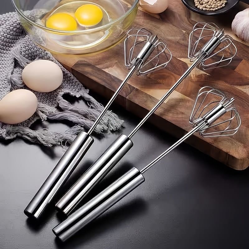 Batidor de huevos manual de acero inoxidable - Mezclador de cocina duradero para huevos, crema y más - No necesita electricidad - Ideal para hornear y cocinar, mezclador de huevos