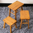 1pc Taburete de bambú rústico - Sin brazos, acabado barnizado, taburete de madera resistente para baño, limpieza fácil, no requiere ensamblaje