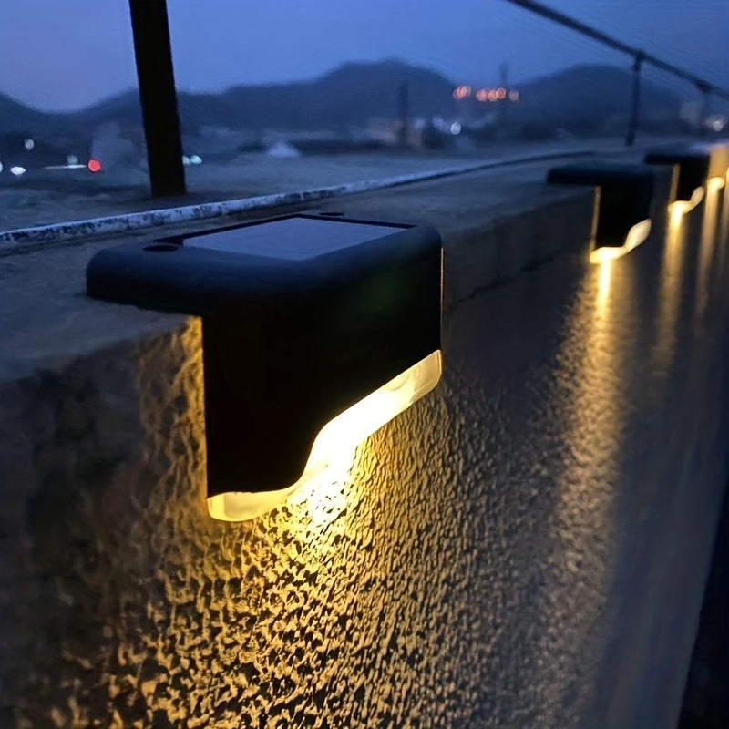 10pcs Luces Solares LED para Terraza - Blanco Cálido, Perfectas para Escalones Exteriores, Caminos de Jardín y Vallas de Patio