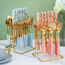 1 Set, Cubertería Occidental, Especial, Para Carne, Con 24 Cuchillos, Tenedores Y Cucharas, Elegante Y Versátil Cubertería De Alta Gama Para Café, Postre, Pastel, Helado, Pan, Cocina De Hotel, Hogar, Embalaje De Caja De Regalo, Decoración De Mesa