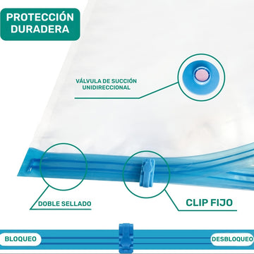 Bolsas de compresión por vacío, 1 y 7,62 pulgadas, una variedad de opciones mejoradas y material espesado, 3 tamaños, bolsas de compresión super ahorradoras de espacio para almacenamiento de ropa plegada, ropa gruesa, edredones y mantas, bolsas de empaqu