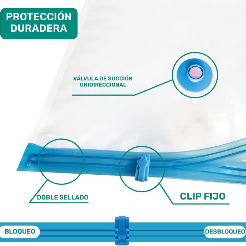 Bolsas de compresión por vacío, 1 y 7,62 pulgadas, una variedad de opciones mejoradas y material espesado, 3 tamaños, bolsas de compresión super ahorradoras de espacio para almacenamiento de ropa plegada, ropa gruesa, edredones y mantas, bolsas de empaqu