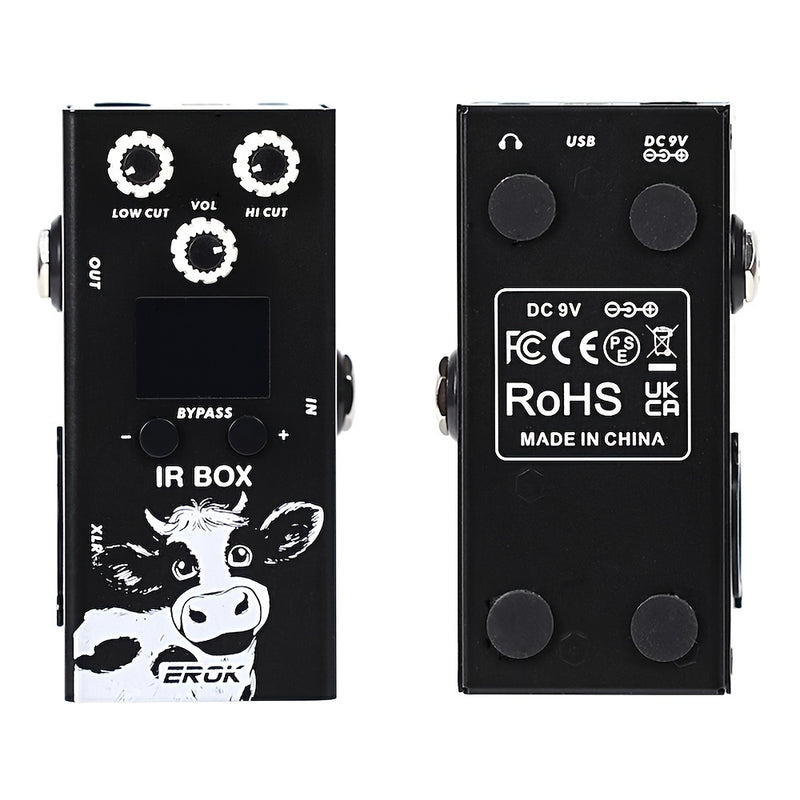 EROK IR-BOX Pedal de Efectos para Guitarra y Bajo con 32 Preseleccionados, Control por App Móvil, EQ de 9 Segmentos, Alimentación USB, Fabricado en China