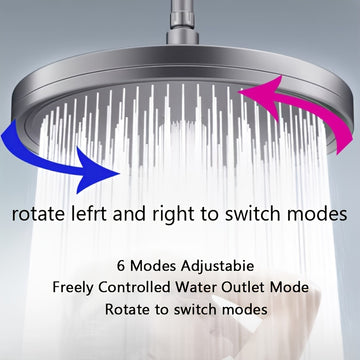 1 pza. Cabezal de ducha ajustable de alta presión, rociador grande de 6 velocidades, cabezal de ducha de mano individual presurizado, rociador de lluvia, accesorios de baño