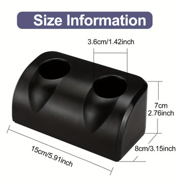 1pc Soporte de micrófono inalámbrico de doble ranura Heikuding, base de almacenamiento de escritorio de plástico para el hogar, fiesta, KTV - Negro