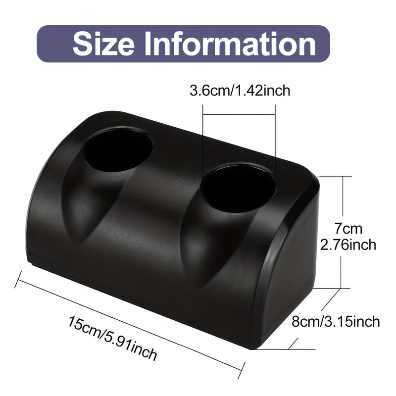 1pc Soporte de micrófono inalámbrico de doble ranura Heikuding, base de almacenamiento de escritorio de plástico para el hogar, fiesta, KTV - Negro
