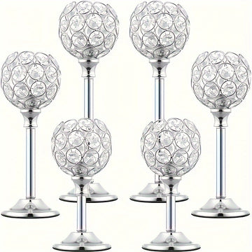 Juego de 6 piezas, 3 tamaños, portavelas de cristal, soporte para velas de metal, ideal para decoración de bodas, adornos de mesa, decoración de chimenea y ambiente en la sala de estar, decoración de pared, perfecto para Navidad, regalo ideal