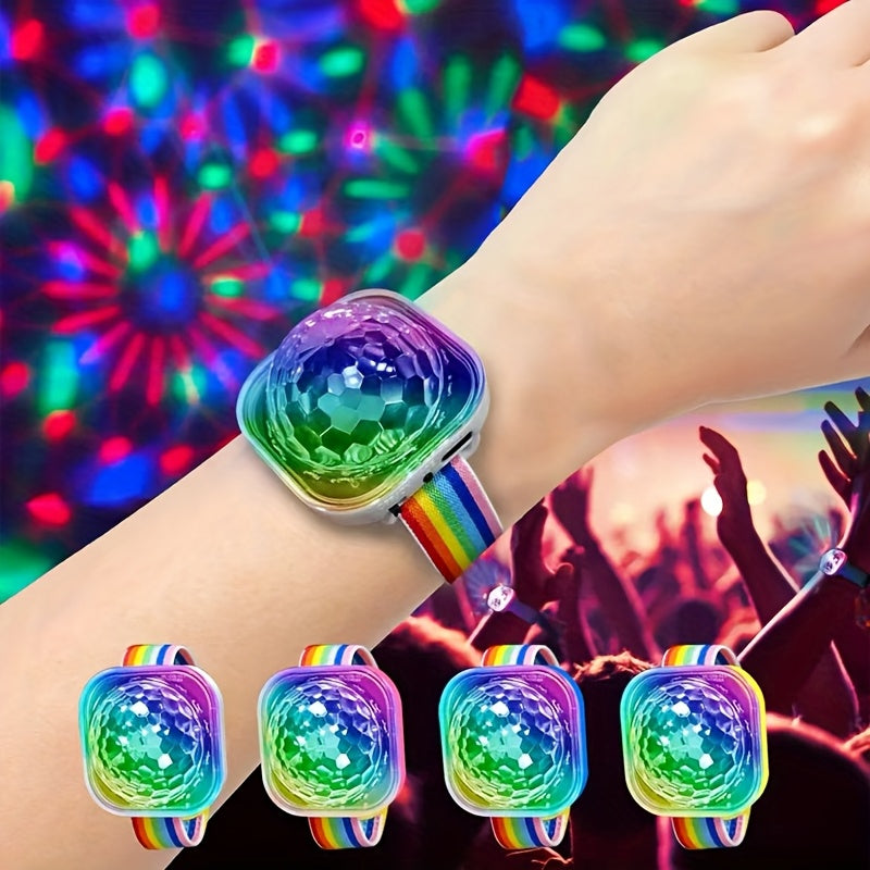 Luz de proyección de muñeca, luz de proyección de estrellas de atmósfera, luz de proyección portátil de mano, luz ajustable de colores, disponible para vacaciones, regalo mágico de Navidad.
