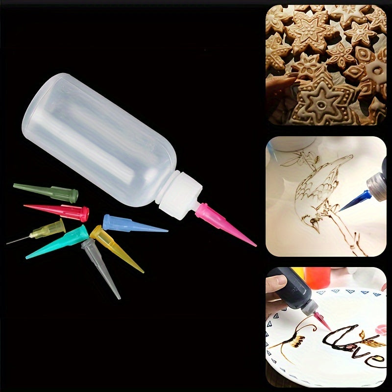 1 Botella de Pintura de Mermelada de Frutas + 7 Boquillas para Decoración de Tartas y Repostería, Botella de 50ml para Herramientas de Pintura, Tarro de Mermelada de Frutas para Tartas