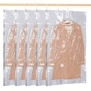 Bolsas de almacenamiento de vacío colgantes de 5 piezas, bolsas de ropa de plástico rectangular multipropósito con cierre de cremallera para abrigos de invierno, trajes, chaquetas y chaquetas de plumón - Organizador de armario ahorrador de espacio, no ne