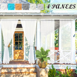 4 cortinas para exteriores, porches, balcones y gazebos, diseño con bolsillo para varilla, fáciles de colgar, transpirables y ligeras