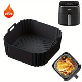 1/2 piezas de Revestimiento de Silicona para Freidora de Aire de 22.35 cm, Adecuado para Freidoras de 5.5 a 7 QT, Olla de Silicona Resistente al Calor y Fácil de Limpiar, Accesorios para Freidora de Aire
