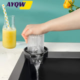 Lavavajillas de vidrio para fregadero de cocina a alta presión - Lavador automático de tazas y botellas con pulverizador de metal, limpieza rápida para biberones y utensilios de bar, incluye accesorios para grifo, limpieza eficiente, 1 unidad