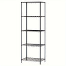 Estante de almacenamiento de metal clásico de 5 niveles, estante organizador de montaje en el piso de almacenamiento abierto para cocina, baño, dormitorio y sala de estar - Isla de almacenamiento estacionaria sin materiales de madera - Uso sin electricid