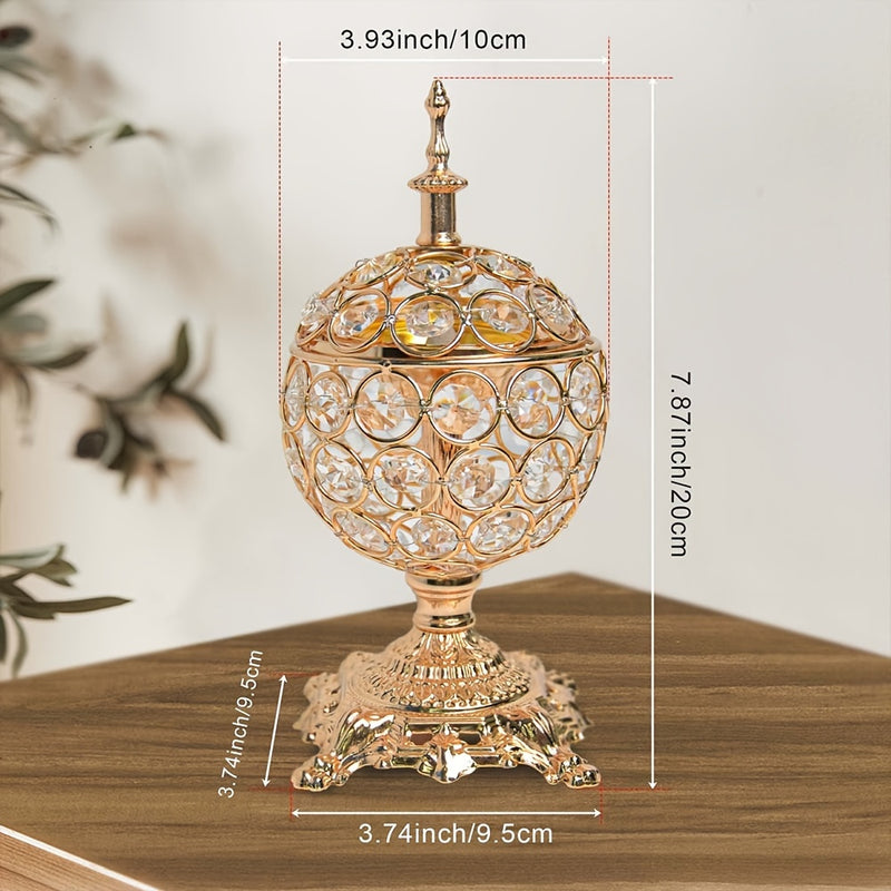 Quemador de Incienso de Cristal Dorado Lujoso - Perfecto para Yoga, Aromaterapia de Spa y Decoración del Hogar, Soporte para Quemador de Incienso