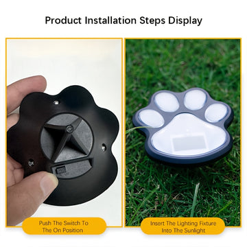 LUZES SOLARES LED PARA PERROS HOTU - 8 Piezas, Luces de Huella para Jardín y Patio con Diseño de Patas, Iluminación Exterior para Caminos y Decoración de Paisaje