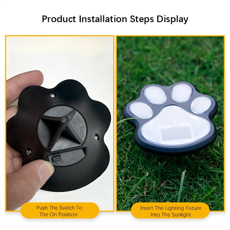 LUZES SOLARES LED PARA PERROS HOTU - 8 Piezas, Luces de Huella para Jardín y Patio con Diseño de Patas, Iluminación Exterior para Caminos y Decoración de Paisaje
