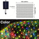 1 unidad de luces de red solares - 192 LED, 298.7 cm x 201.17 cm, 8 modos de luces LED intermitentes para uso en interiores/exteriores - Perfectas para árboles, paisajismo, jardín, techo, balcón, decoración de pared - Ideales para bodas, cumpleaños, Navi