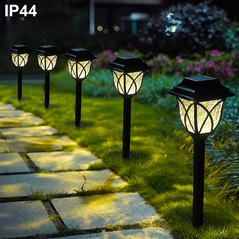 6 unidades de luces de jardín solares LED, luces decorativas para césped al aire libre, polipropileno, batería de níquel, alimentadas por energía solar, ≤36V