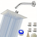 1 juego de 7,8 pulgadas (19,81 cm) de alta presión, cabeza de ducha de lluvia, juego de accesorios de ducha, accesorios de ducha de acero inoxidable, accesorios de ducha de baño, accesorios de ducha de baño de alta presión, accesorios de ducha de baño de
