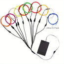 Juego de 12 piezas de cable EL luminoso, cable EL luz fría, cadena de luz ambiental decorativa DIY, accesorios de baile fluorescentes, cable fluorescente LED.