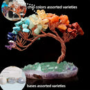 Árbol de Dinero de Cristal de 7 Chakras con Base de Ágata - Decoración Natural de Reiki y Buena Suerte para el Hogar, Oficina y Sala de Estar