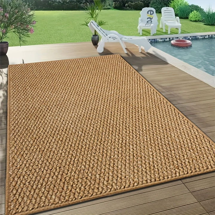 1pc Alfombra Extra Grande para Exteriores - Resistente y Duradera de Mezcla TPR y Polipropileno, Lavado a Mano Únicamente, Antideslizante, Ideal para Camping, Patio, Terraza, Playa y RV, Decoración Acogedora para Exteriores