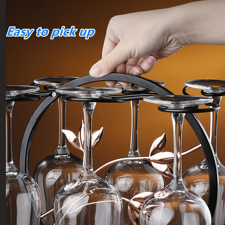 Portavinos de vino de estilo europeo elegante, creativo arte de metal hierro para el hogar, diseño de estantería colgante, solución de almacenamiento decorativa y funcional para vinos