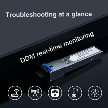 1/1 Par, 1,25 G SFP Gigabit LC Multi-Modo Doble Fibra Módulo Óptico, Distancia de Transmisión 500 m, Detección en Tiempo Real DDM, Plug-and-Play, Adecuado para Cisco y otras marcas, Adecuado para conmutadores de fibra, transceptores de fibra, routers de