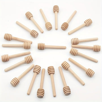 Juego de 50 agitadores de miel de madera - Palitos para mezclar miel, dispensador de panal natural, esenciales de cocina