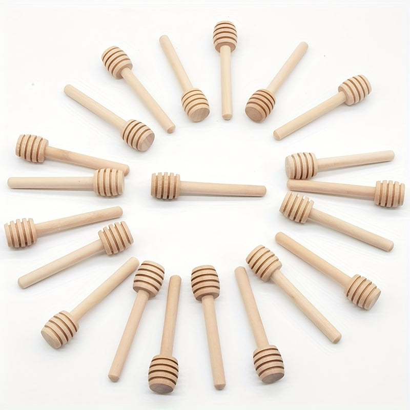 Juego de 50 agitadores de miel de madera - Palitos para mezclar miel, dispensador de panal natural, esenciales de cocina