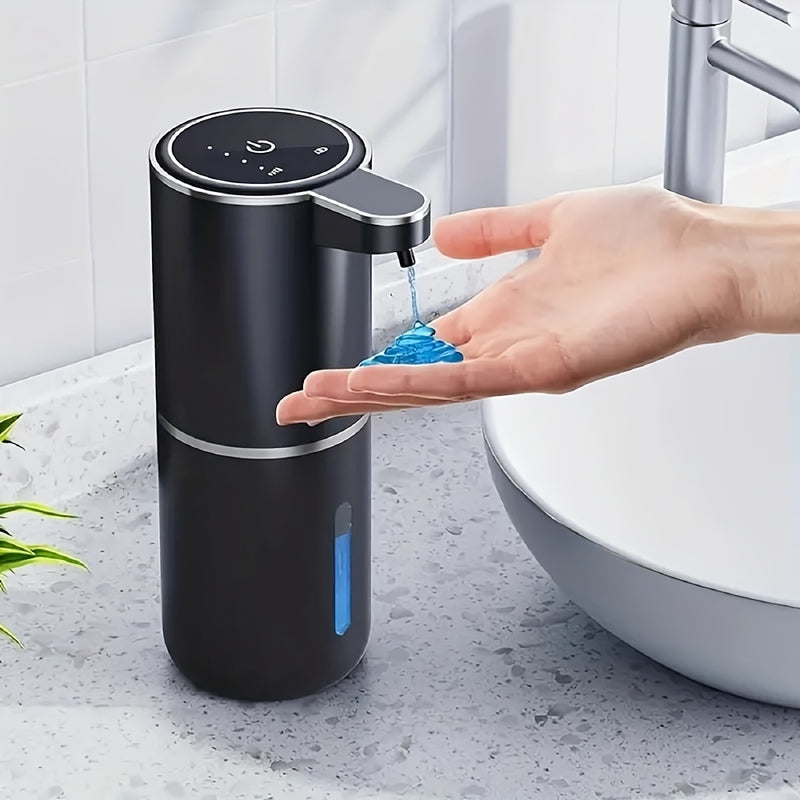 Dispensador automático de jabón en espuma de 12.8 oz con montaje en pared, pantalla de energía, recargable por USB, diseño sin contacto para baño, cocina, hotel y restaurante – Sensor inteligente, solución conveniente e higiénica