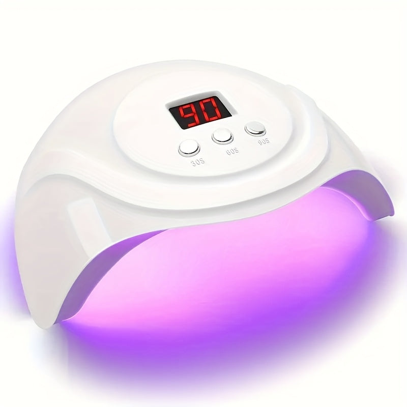 Secador de Uñas LED de Alta Potencia 24 Luces - Pistola Portátil USB con Sensor Automático y Pantalla LCD, Diseño Hipoalergénico Blanco para Salón o Hogar, Herramienta Compacta y Duradera para Manicura, Ideal para Gel, Plástico Hipoalergénico, Perfecto p
