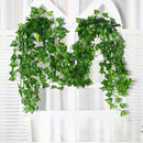 12 piezas de 210 cm/82,68 pulgadas, elegante enramada de hiedra verde colgante para pared - Ramas verdes artificiales para el hogar, jardín y decoración de bodas - Arte de pared versátil para interiores/exterior, decoración de pared de jardín | Enramada